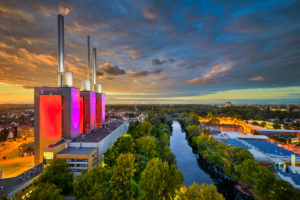 Aerial view of the Linden power station in Hannover, Germany Aerial view of the Linden power station in Hannover, Germany